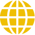 Yellow globe icon on black background.